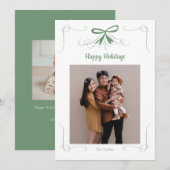 Hand getrokken Bow Ribbon Christmas Holiday Kaart (Voorkant / Achterkant)