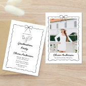 Hand-getrokken Bow & Squiggle Foto Graduation Part Kaart