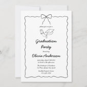 Hand-getrokken Bow & Squiggle Foto Graduation Part Kaart (Voorkant)