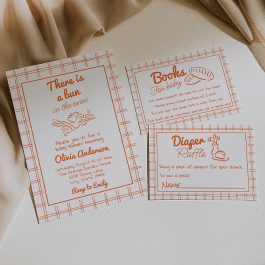 Hand getrokken broodje in de oven Cupid Angel Baby Kaart