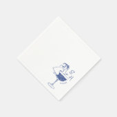 Hand getrokken bruid en bruidegom cocktail bruilof servet (Hoek)