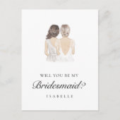 Hand getrokken bruidsmeisje voorstel Briefkaart (Voorkant)