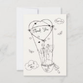 Hand getrokken bruiloft dank u kaart (Voorkant)