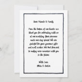 Hand getrokken bruiloft dank u kaart w notitie (Achterkant)