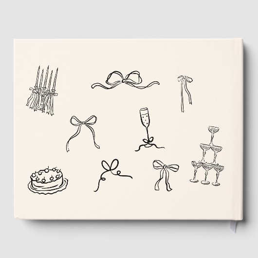 Hand getrokken bruiloft gastenboek (Achterkant)