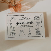 Hand getrokken bruiloft gastenboek