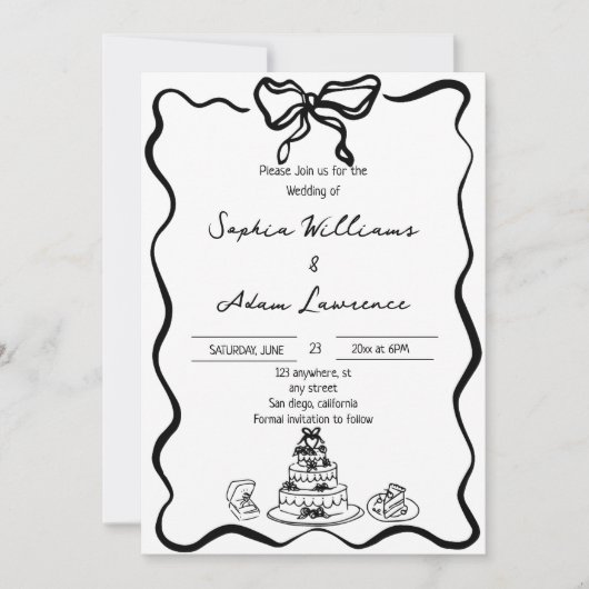 Hand getrokken bruiloft kaart (Voorkant)