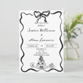 Hand getrokken bruiloft kaart (Staand voorkant)