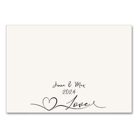 Hand getrokken bruiloft plaats kaart (Achterkant)