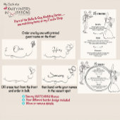 Hand getrokken bruiloft plaats kaart