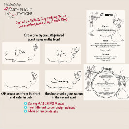 Hand getrokken bruiloft plaats kaart