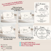 Hand getrokken bruiloft plaats kaart plaatskaartje