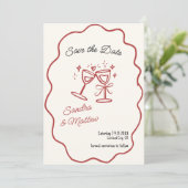 Hand getrokken bruiloft Save the Date Kaart (Staand voorkant)