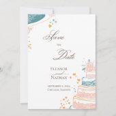 Hand getrokken bruiloft Sophisticated Opslaan van  Kaart (Voorkant)