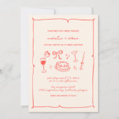 Hand getrokken bruiloft uitnodiging (Voorkant)