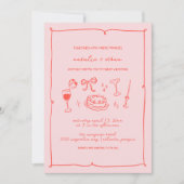 Hand getrokken bruiloft uitnodiging (Voorkant)