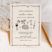 Hand getrokken bruiloft uitnodiging