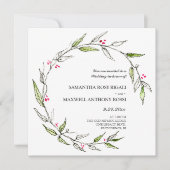 Hand getrokken bruiloft uitnodigingen botanisch (Voorkant)