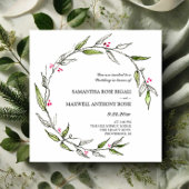 Hand getrokken bruiloft uitnodigingen botanisch