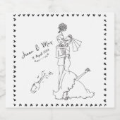 hand getrokken bruiloft wijn label sparkling wijnetiket (Enkel label)