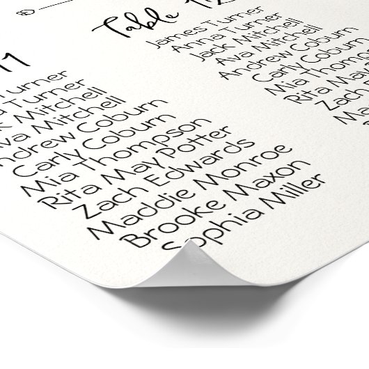 Hand getrokken bruiloft zitgrafiek poster (Hoek)