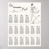Hand getrokken bruiloft zitgrafiek poster (Voorkant)