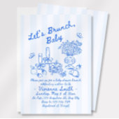 Hand getrokken brunch Baby shower afdrukbare uitno Kaart