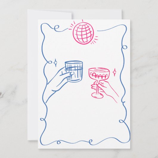 Hand getrokken bubbels en brouwt koppels douche kaart (Achterkant)