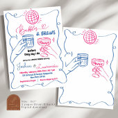 Hand getrokken bubbels en brouwt koppels douche kaart