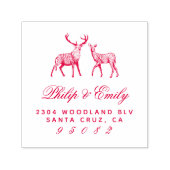 Hand-getrokken Buck & Doe Bruiloft Retouradres Zelfinktende Stempel (Design)