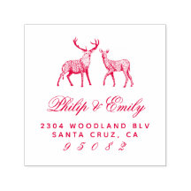 Hand-getrokken Buck & Doe Bruiloft Retouradres