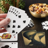 Hand getrokken buitenaards portret pokerkaarten (Insitu)