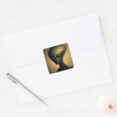 Hand getrokken buitenaards portret vierkante sticker (Envelop)
