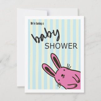 Hand getrokken Bunny Baby shower Uitnodiging Sjabl