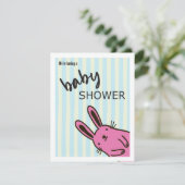 Hand getrokken Bunny Baby shower Uitnodiging Sjabl (Staand voorkant)