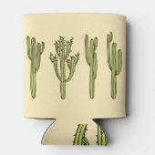 Hand getrokken cactus,  bloemenillustratie. blikjeskoeler (Achterkant)