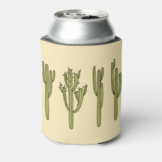 Hand getrokken cactus,  bloemenillustratie. blikjeskoeler (Blikje Achterkant)