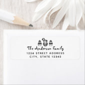 Hand getrokken cactus familienaam retouradres etiket (Insitu)