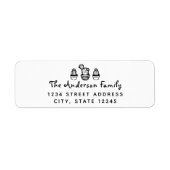 Hand getrokken cactus familienaam retouradres etiket (Voorkant)