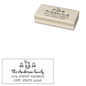 Hand getrokken cactus familienaam retouradres rubberstempel (Gestempeld)