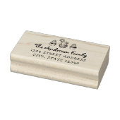 Hand getrokken cactus familienaam retouradres rubberstempel (Stempel)