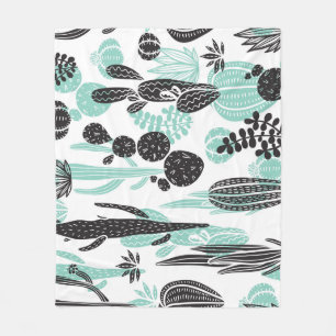 Hand getrokken cactussen: Doodle naadloos Fleece Deken