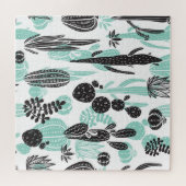 Hand getrokken cactussen: Doodle naadloos Legpuzzel (Horizontaal)