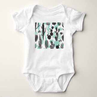 Hand getrokken cactussen: Doodle naadloos Romper
