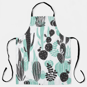 Hand getrokken cactussen: Doodle naadloos Schort