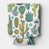 Hand getrokken cactussen natuurlijk patroon blikjeskoeler (Voorkant)