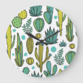 Hand getrokken cactussen natuurlijk patroon grote klok (Voorkant)