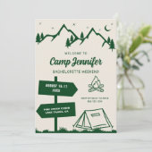 Hand getrokken Camp Bachelorette Weekend Kaart (Staand voorkant)