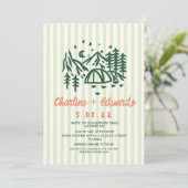 Hand getrokken Camp Natuur Scribble Bruiloft Kaart (Staand voorkant)
