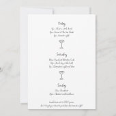 Hand getrokken Champagne Bachelorette Party Weeken Kaart (Achterkant)